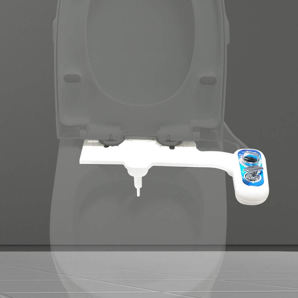 Bidé Pulverizador De Mano Izquierda - Bidé Sanitario Acoplable Al Inodoro Para Lavado Sanitario, Caliente Y FríO De Accesorio De WC De Bidé No Eléctrico Con Boquilla Doble Autolimpiante,3/8