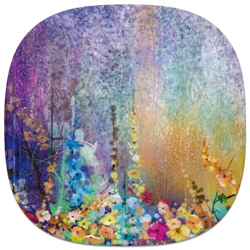 Rimilak Small Mouse Pad 6.6 Inch, Takes up Wrist and Mouse Space, Waterproof Compact Mini Mouse Mat for Laptop Computer Wireless Mouse Keyboard Home Office Travel,Watercolor Flowers