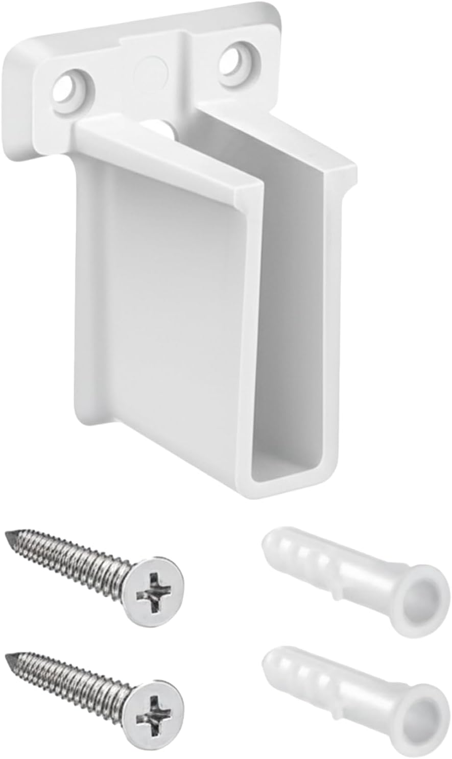 2 Pcs White Plastic Wire End Shelf Brackets，Wall Mount Closet Shelf Brackets, Shelf Support Brackets for Closets Cabinets with Expansion Screws Wire Shelving Accessories