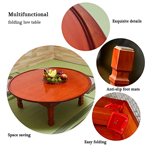 Table basse pliante en bois massif rouge de 60 cm pour salon
