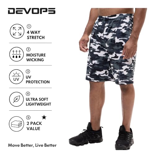Image of DEVOPS Men's 2-Pack Loose-Fit 10 inch Workout Gym Shorts with Pockets