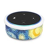 Fintie Protective Case for Amazon Echo Dot (Fits All-New Echo Dot 2nd Generation) - Premium Vegan Leather Sleeve Cover Plush Lined Holder Stand (Upgraded Edition) Starry Night (SAAD012US-AD)