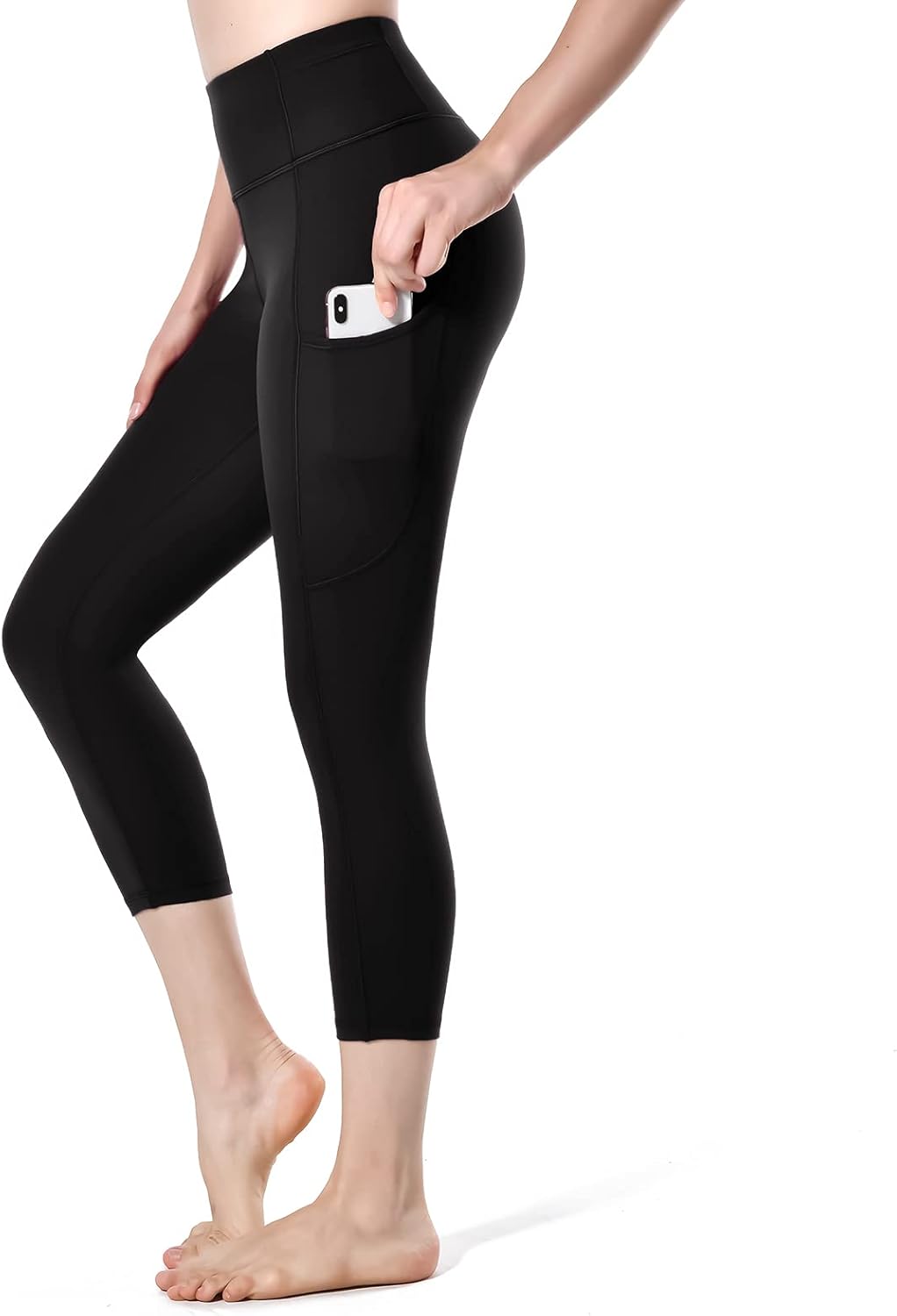 Houmous Women's 4 Out Pockets Capri Leggings 20'' Inseam High Waisted Yoga Pants : Sports & Outdoors