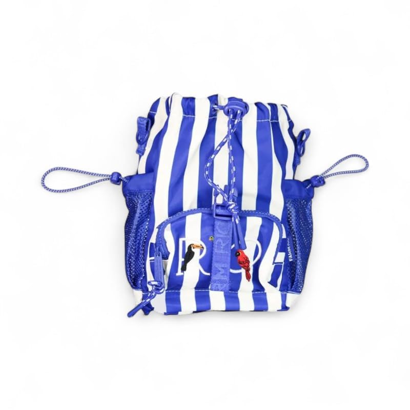 Bolsa Farm Pipoquinha Listras Azul RIo Verão