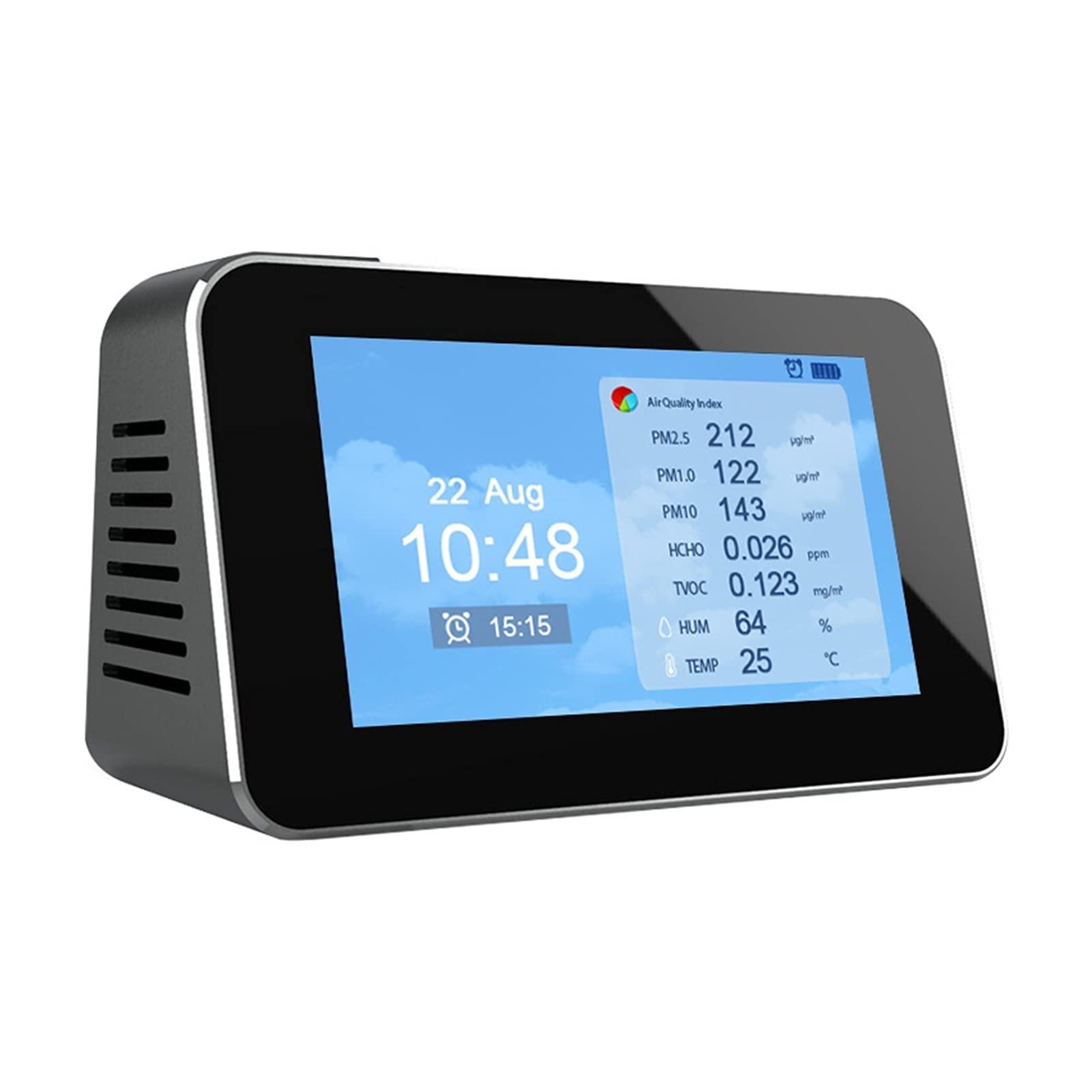 Medidores de calidad del aire, El detector de calidad del aire multifuncional detecta polvo PM2.5 Formaldehído HCHO TVOC Versión inglesa