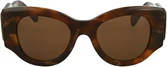 Balenciaga Round\/Oval Sunglasses Havana Havana Brown Luxury Eyewear Made In Italy Acetate Frame Designer Fashion for Everyday Luxury