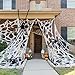 DAZONGE Spider Webs Halloween Decorations, Stretchy Halloween Beef Netting Spider Web, Spooky Spider Web Decorations for Haunted House