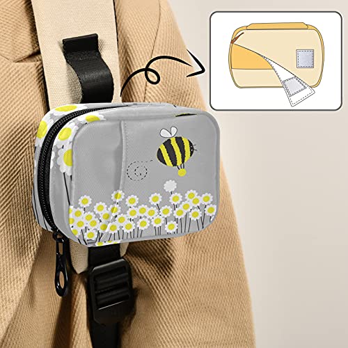 Image of Naanle Cartoon Daisy Bee Pill Box 7 Day Pill Case Travel Pill Organizer Bag with Zipper Portable Weekly Case Compact Size for Vitamin Supplement Holder