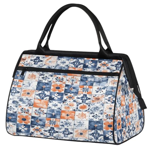 Bolsas de fin de semana con estampado de acuarela, maleta de mano unisex de 24 litros