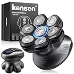 kensen Rasoio Testa Calva Uomo Zero Assoluto 2 Velocità 7D Rasoio Capelli Uomo 0 mm Impermeabile Cordless 100 Minuti di Autonomia Rasoio Elettrico Testa Calva Uomo con Display LED & USB-C Nero