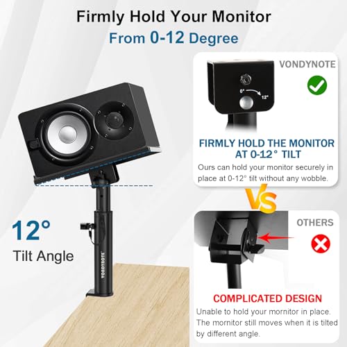 Vondynote PAIR OF CLAMP STANDS TILT Studio Monitor Stands Pair Heavy Duty Desk Clamp Speaker Stands thumb #2