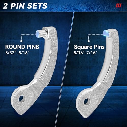 KOOPOOL Adjustable Pin Spanner Wrench Set, 9pcs C Spanner Nut Wrench Tools with Changeable Round Heads, Coilover Hook Wrenches for Suspension System, Bearings, 3/4" to 6-7/10" - Image 6