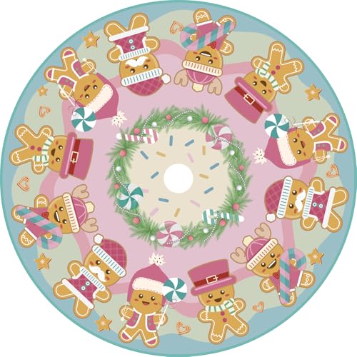 Sweet Dreams Candyland Gingerbread Christmas Tree Skirt