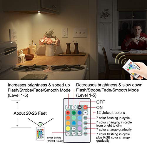 Hongut 12 Colors Changing Accent Light, Rechargeable Picture Light With Remote, Led Dartboard Light, Puck Light With 330°Rotatable Light Head, Stick On Art Spotlight Indoor For Display, Painting #TOP2