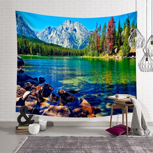 Tapiz de tela de 150x150 cm para crear un rincón natural de montañas en el cuarto infantil 4