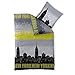 Produktbild CelinaTex Fashion Bettwäsche 135x200 cm 2teilig Baumwolle Skyline Motiv Amerika Grau Schwarz Grün