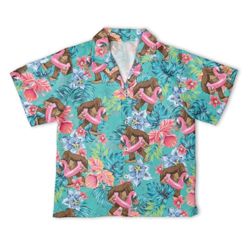 Boys Girls Llama Sloth Taco Galaxy Hawaii Shirt Funny Rainbow Casual Short Sleeve Button Down Shirt Kids Hawaiian Shirt