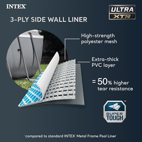 INTEX 26373EH Ultra XTR Deluxe Rectangular Above Ground Swimming Pool Set: 32ft x 16ft x 52in – Includes 2800 GPH Sand Filter Pump – SuperTough Puncture Resistant – Rust Resistant – Easy to Assemble by Intex - Image 6