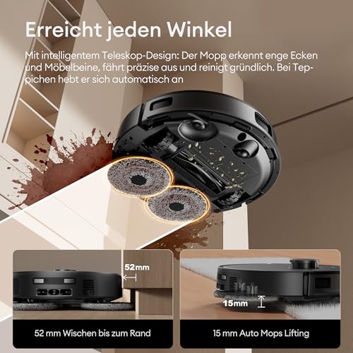 Ultenic MX50 Saugroboter mit Wischfunktion, 20.000Pa Saugkraft, Anti-Tangle – Ansicht 4
