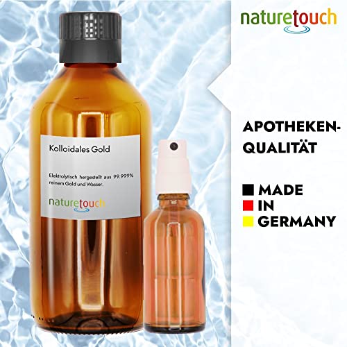 Kolloidales Gold Naturetouch 10ppm 500ml mit 50ml Sprayflasche