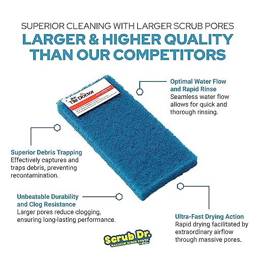Scrub Doctor Scrub Pads - Non Abrasive Scrubber Sponge, Reusable Eco-Friendly Cleaning Supplies (White - Light Duty, 6 Pack) #TOP4