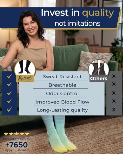 Image of Pembrook 3 Pairs Plus Size Compression Socks Wide Calf - Bamboo Viscose Compression Socks for Women Wide Calf