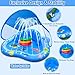 iGeeKid Baby Play Mat with Sprinkler, Inflatable Baby Pool Float with Canopy Backrest & Stackable Rings Water Sprinkler for Kids, Outdoor Water Play Toys for Toddlers Backyard Swimming Water Games