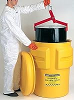 Vista 2 de Eagle Tambor de plástico de 95 galones con tapa, anillo de perno de metal, 44.4 x 31 pulgadas, tambor de salvamento hecho de polietileno de alta