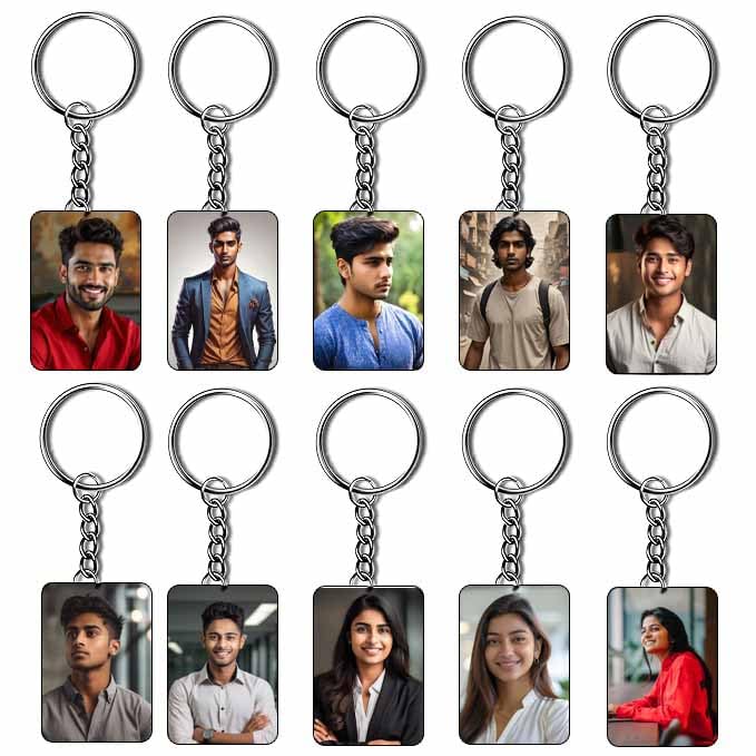 Personalised Photo/Name Keychain Customised Photo Key Chain With Picture For Bike, Car, Home, Office, Decor, Marketing, Promotional-image-20