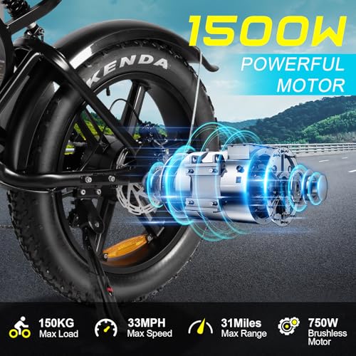 Tamobyke V20 Series Electric Bike for Adults, 1000W/2000W 28/32MPH 48V 15/18.2AH E-Bike, 20" x4.0 Fat Tire Electric Dirt Bike, Electric Motorcycle Moped Ebike (V20-H)