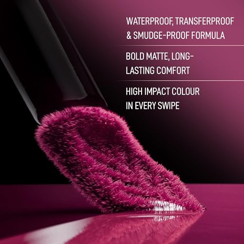 Image of RENEE Stay With Me Matte Transferproof Liquid Lipstick- Hunger for Berry | Waterproof & Smudge-proof | Bold Pigment, Lightweight & Long-lasting | With Hyaluronic Acid & Vitamin E | 6 ml