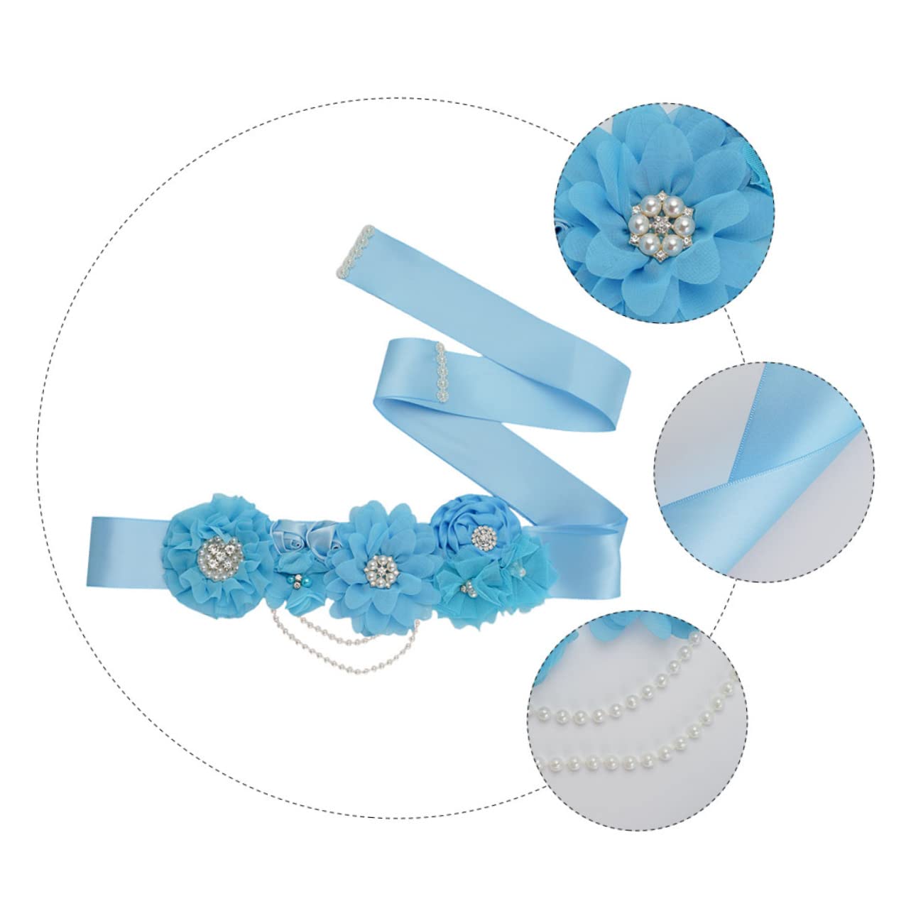 LIFKOME 3piezas Cinturón De Novia Decorativo Perlas y Brillantes Cinturón De Cintura Para Vestidos De y Maternidad