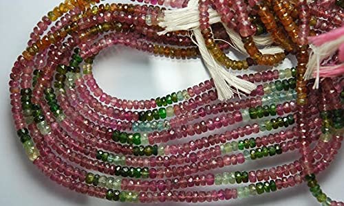 Tourmaline rose perles rondelles pour fabriquer un cadeau d'anniversaire personnalisé unique
