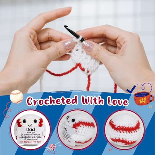 Crochet Baseball Idea Gift for Dad Stepdad Bonus Dad - Image 2