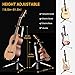 CAHAYA Floor Guitar Stand for Acoustic & Electric Guitars & Bass - Adjustable Height, Folding, Lightweight Travel Instrument Holder