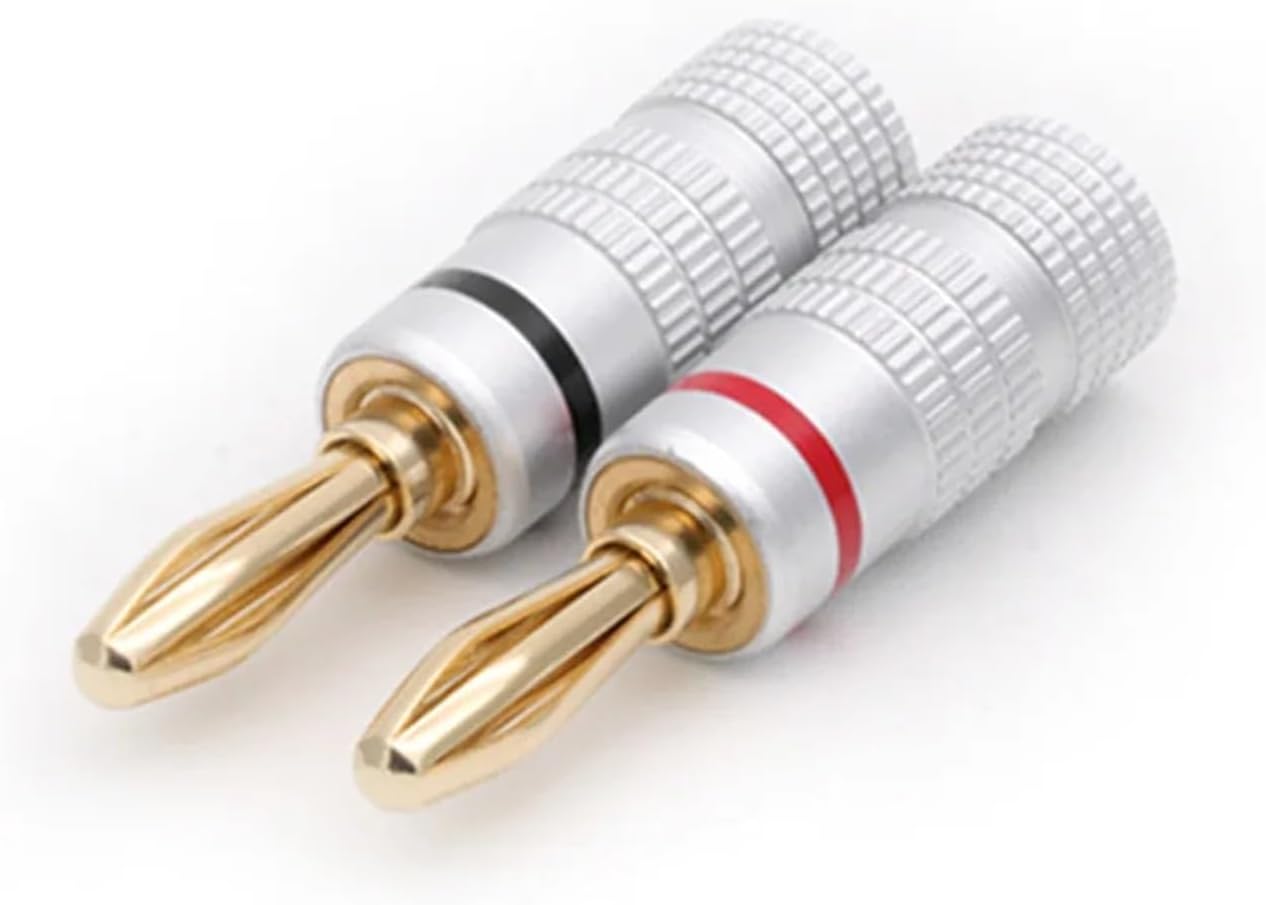 4pcs/2pair 4mm Plugs Gold Plated Musical Speaker Cable Wire Pin Banana Connectors