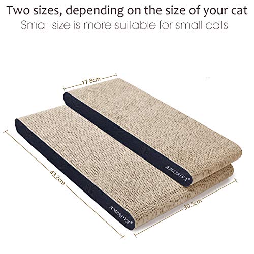 Image of AMZNOVA Cat Scratcher, Durable Cardboard, Cat Scratching Pad with Catnip, Narrow, Textured Black(Upgraded)