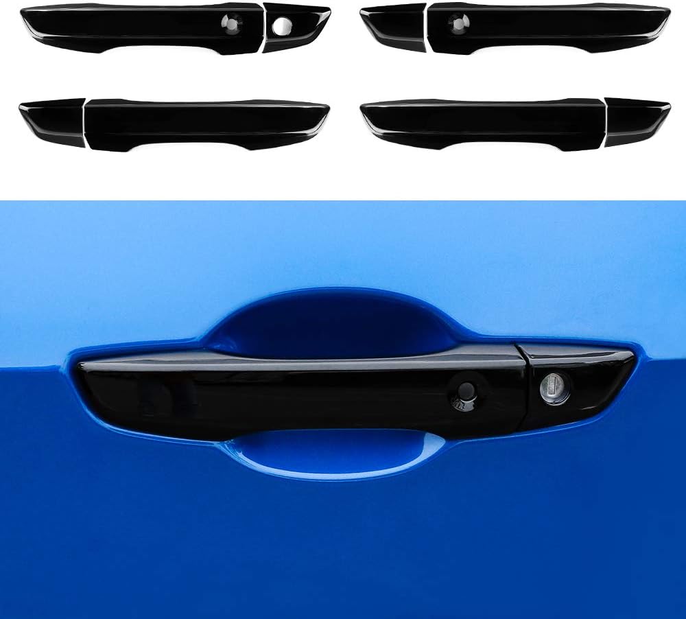Thenice for 10th Gen Civic Accessories Door Handle Cover Exterior Decoration Compatible with Honda Civic 2021 2020 2019 2018 2017 2016 with Smart Auto Lock Holes -Black