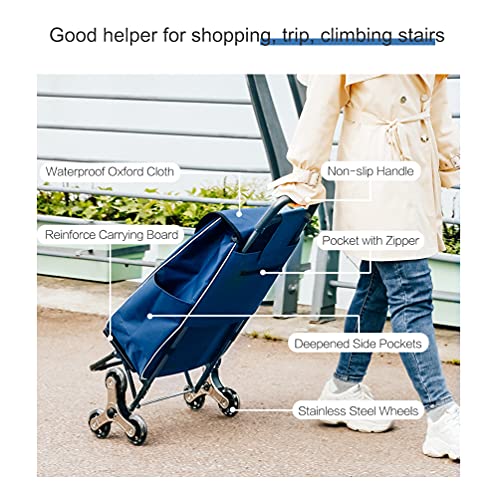 BAOYOUNI Einkaufstrolley Klappbar mit 6 Rollen Stabiler Einkaufswagen Faltbar mit Abnehmbarer Oxford Tasche… – Bild 4