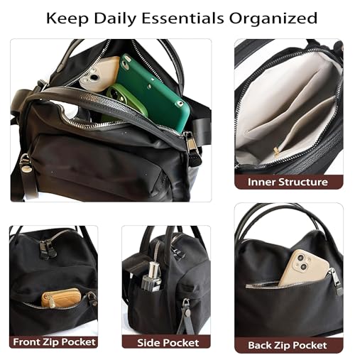 Crbeqabe Nylon Crossbody Bags for Women,Lightweight Nylon Top Handle Clutch Purses for Women,Casual Travel Shoulder Handbag — view 6