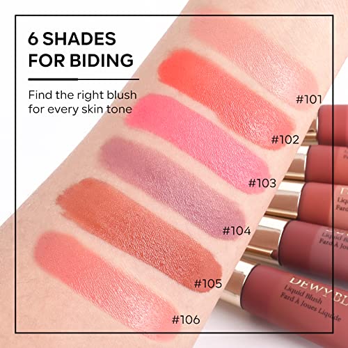 Freeorr Liquid Blush Wand, Liquid Blusher Makeup Wand, Soft Cream Blush Makeup Dual Use For Cheeks And Lips, Breathable Easy To Blend And Dewy Finish Cheek Tint Blush, Contour Blush Wands With Cushion Applicator#103 Rosa #TOP1