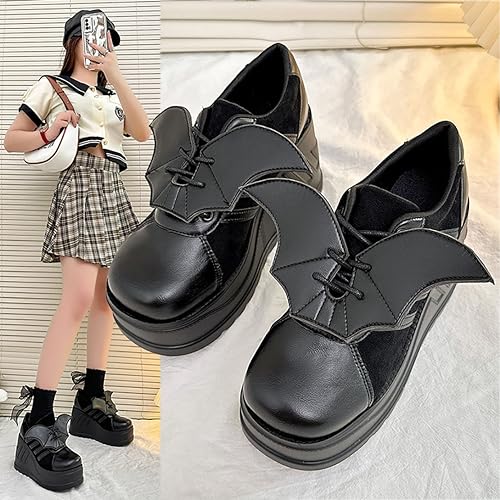 Image of Ulalaza Women Mary Jane Dress Pumps Lolita Shoes Cute Platform Gothic Double Ankle Strap Round Toe Chunky Heel Uniform Pumps Shoes Perfect for School Party Business Work Dance Date Night Club