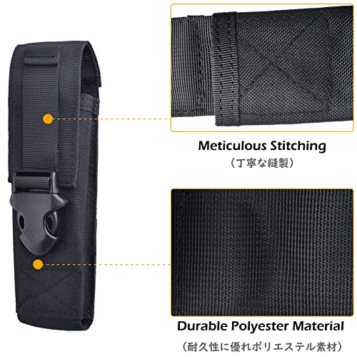 Triwonder Tactical Flashlight Pouch Torch Holster Led Flashlight Holder Multi-Function Nylon Pouch For Ammo, Mini Scissor, Outdoor Hunting Lighting(06# Black) #TOP4