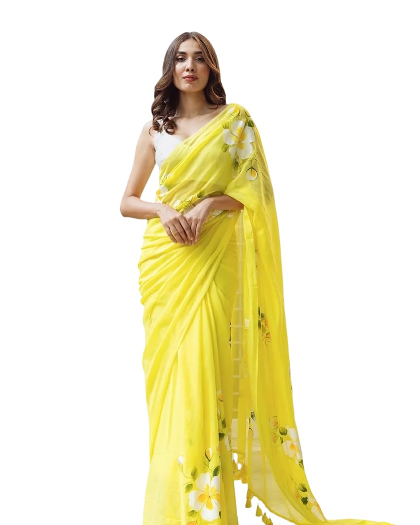 Floral Printed Saree with Elegant Flower Design Lightweight Draping Traditional Ethnic Wear for Festive Party Wedding Casual and Special Occasions-image-36