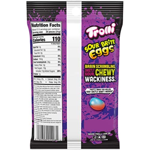 Trolli Sour Brite Eggs Chewy Gummy With Candy Shell, Unique Novelty Jelly Beans, Bulk Candies For Birthdays And Parties, Pack Of 3, 4 Ounces. #TOP6