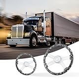 QYMOPAY 18" Solid Wood Skulls hydro-printed Truck Steering Wheel 4-Spoke Chrome Plated Aluminum Steering Wheel for Semi-Trailers,Trucks for Kenworth, Peterbilt, Volvo, Freightliner - Image 6