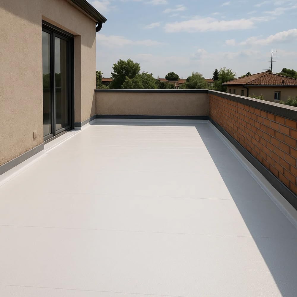 FORTUNATO Guaina Autoadesiva Polimerica Ardesiata Bianca 4 Kg/m² Impermeabilizzazione Coperture CASASCIUTTA Rotolo 1 x 10 m