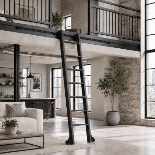 87" Rolling Library Aluminium Step Ladder