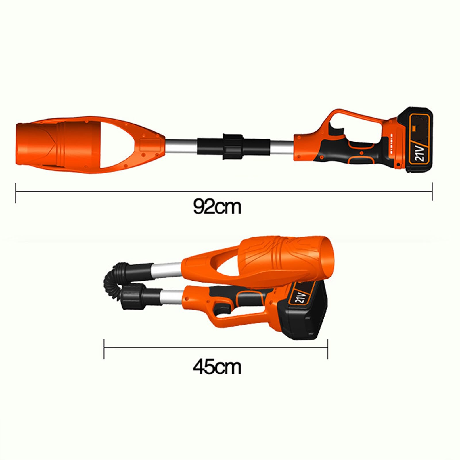 Soffiatori per Foglie Pieghevole e Portatile, Soffiatore a Batteria 21V Compatto, per la Manutenzione del Prato, Spazzaneve e Spolverare, Soffiatore Senza Fili Piccolo per Giardino/Ingresso