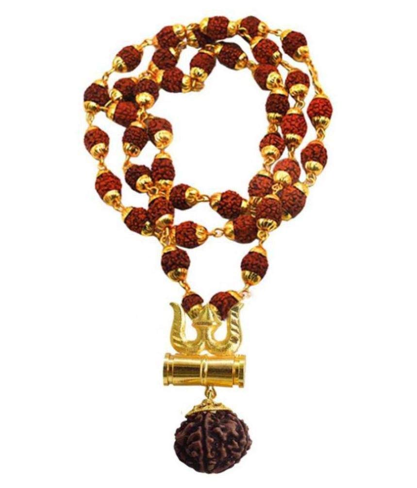 Nagaana Loard Shiv Shakti Kavach 5 Mukhi Chamtkaari Rudraksha Mala Pendant with Shiv Trishul & Damru Rudraksh Panchmukhi for Men & Women (B0CCSFKQGM) Amazon Price History, Amazon Price Tracker